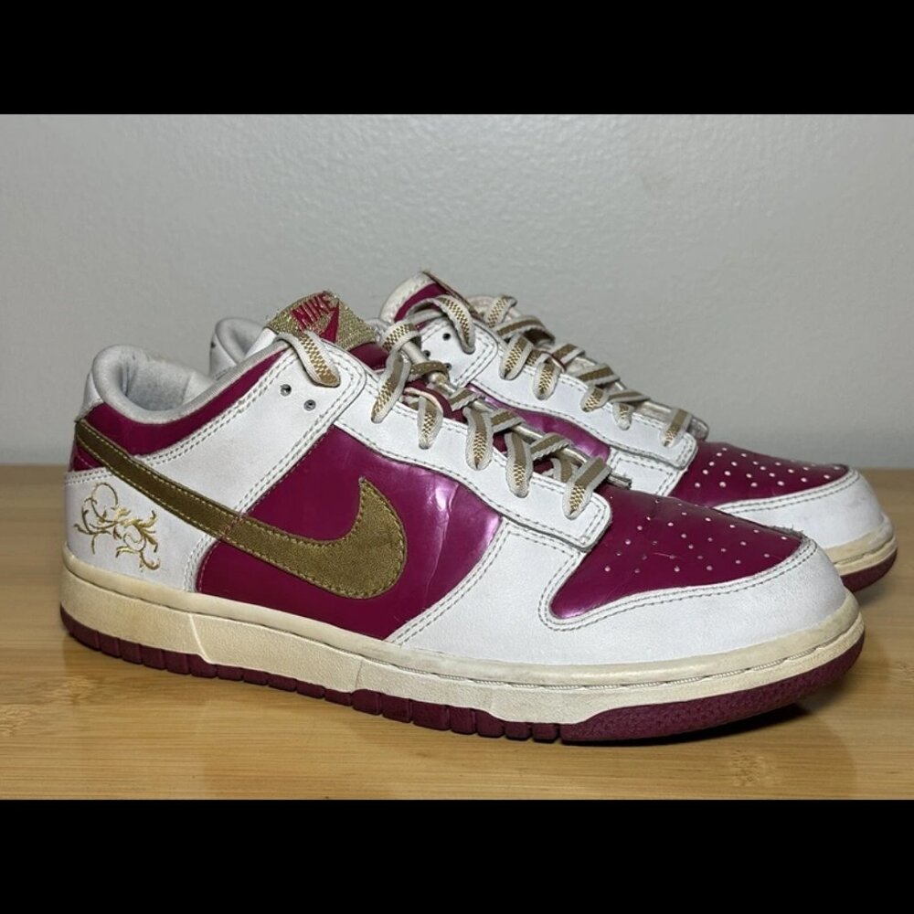 Size 6Y - Nike Dunk Low GS- Youth Rave Pink Gold- [309601-671]-‎ RARE- Vintage